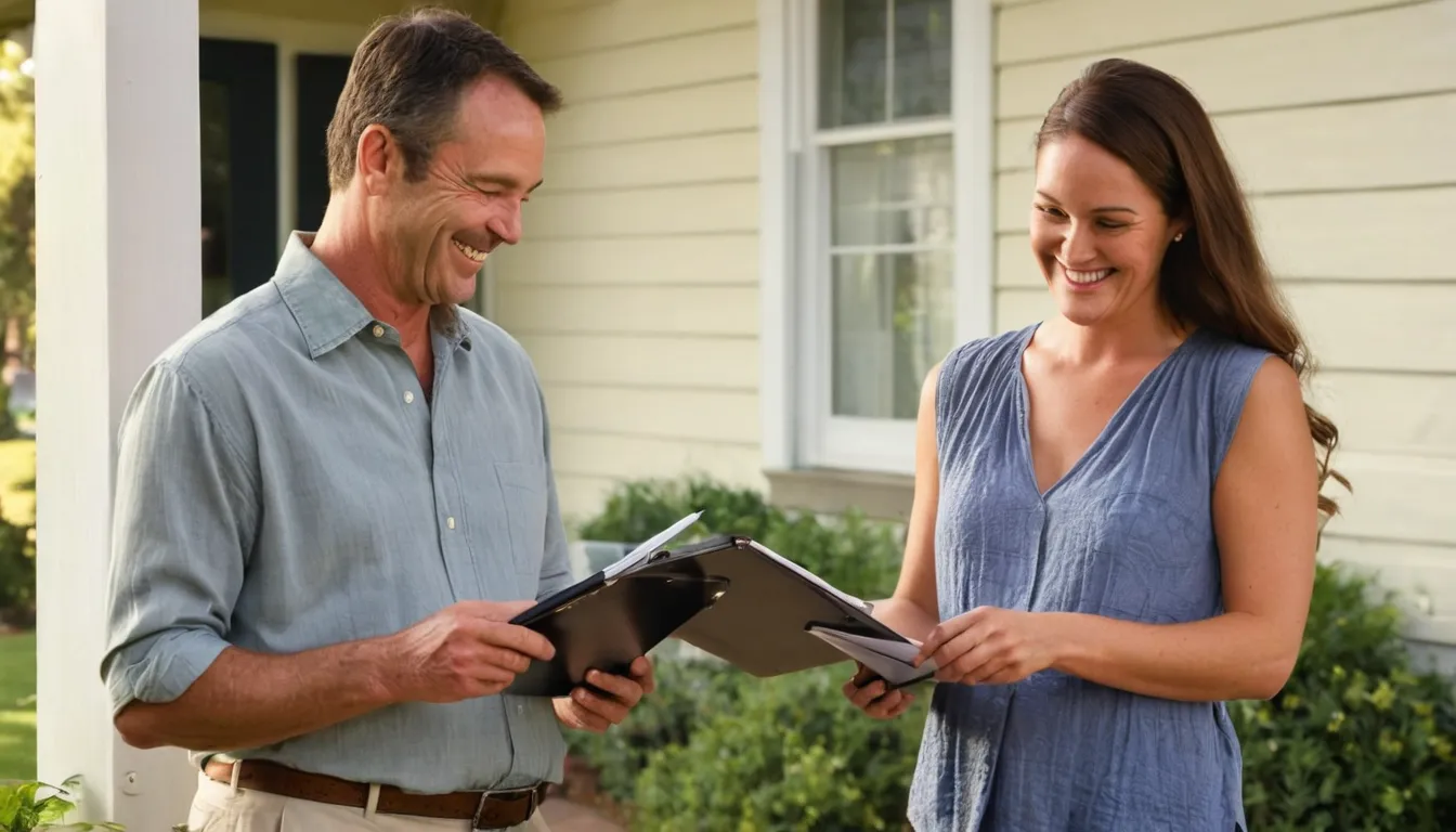 A homeowner reviewing a septic service checklist with a local provider